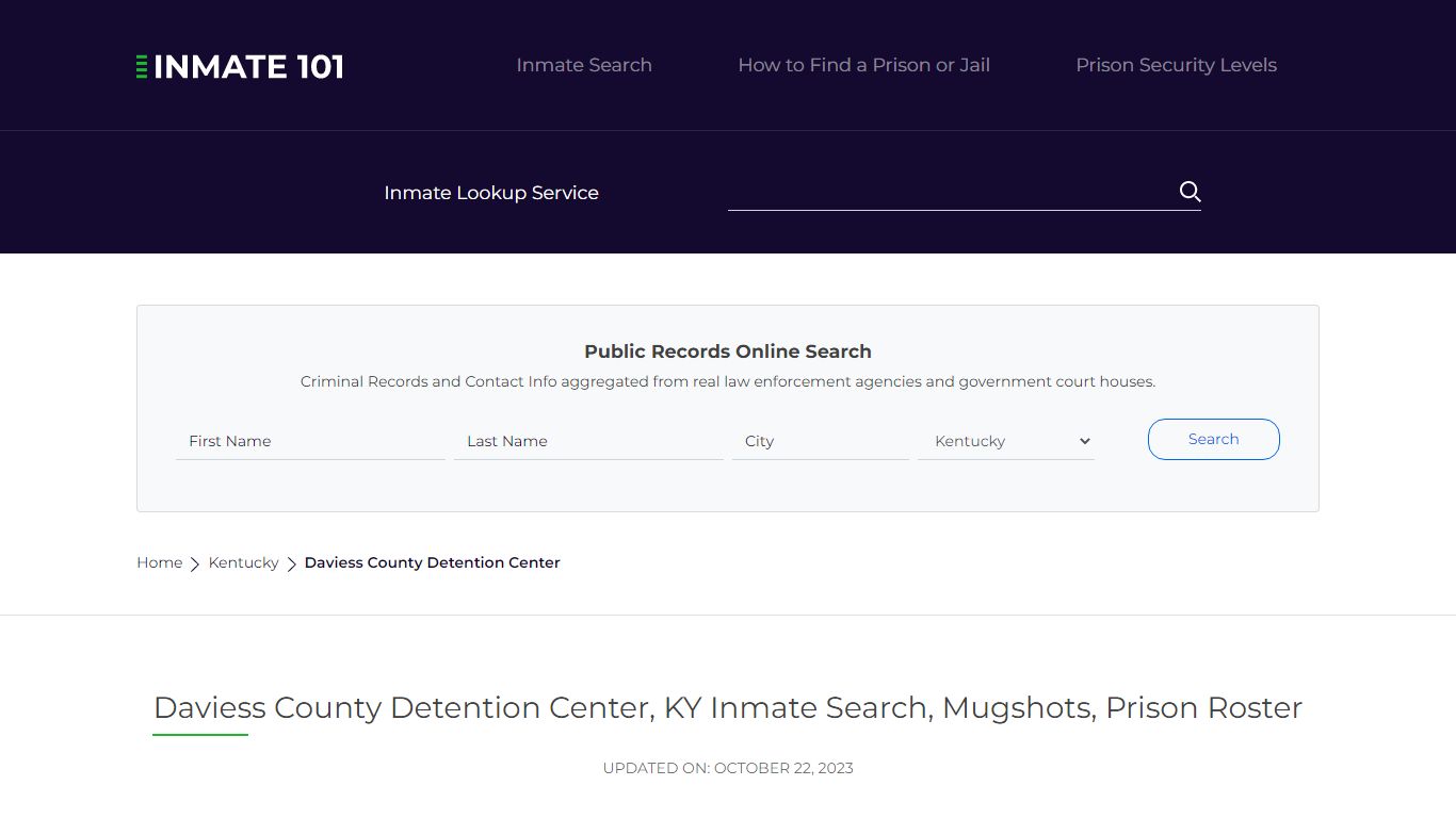 Daviess County Detention Center, KY Inmate Search, Mugshots, Prison ...